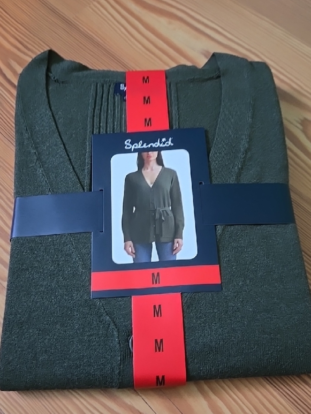 Splendid Olive Green Wrap Tie-Front Cardigan